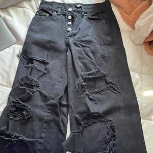 Black Denim Jeans By Pacsun In Size 23! Baggy Wide Leg Jeans!